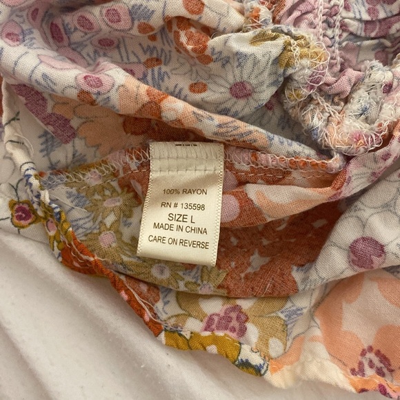 Liberty love multi color floral smocked dress size large - Picture 5 of 13